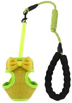 Kat Harness Strap Ademend Mesh Vest Kragen Verstelbare Met Leuke Strik Huisdier Riemen Borst Kat Riemen Borst groen