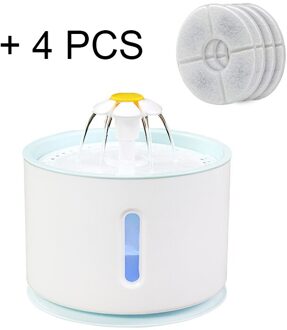 Kat Hond Automatische Water Fontein Huisdier Drinken Feeder Actieve Carbon Filter Drinken Kom Elektrische Katten Drinker Dispenser Usb Aangedreven plastic 4stk filters