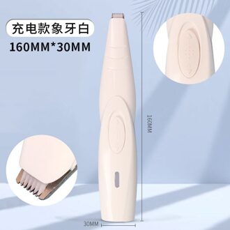 Kat Hond Clippers Pet Voet Tondeuse Hond Groeiende Clipper Usb Oplaadbare Butt Oor Ogen Haar Cutter Remover Lage noise charging-wit