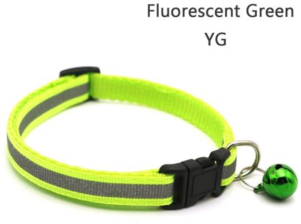 Kat Hond Reflecterende Kraag Ketting Knipperlicht Up Nylon Nacht Veiligheid Halsbanden Dierbenodigdheden Kat Accessoires fluorescerende groen