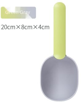 Kat Hondenvoer Schop Mutli-Functie Voeden Lepel Met Afdichting Zak Clip Creatieve Maatbeker groen en grijs