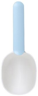 Kat Hondenvoer Schop Voeden Scoop Creatieve Maatbeker Dierbenodigdheden Kat Voedsel Schop Mutli-Functie Lepel Met afdichting Zak wit en blauw