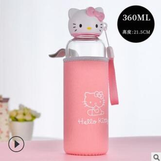 Kat Hoofd Glas Water Cp Creatieve Water Glas Vrouwelijke Student Leuke Water Fles diep blauw