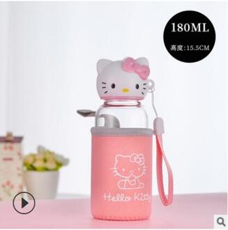 Kat Hoofd Glas Water Cp Creatieve Water Glas Vrouwelijke Student Leuke Water Fles Licht Groen