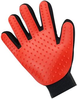 Kat Huisdier Borstel Handschoen Deshedding Zachte Efficiënte Pet Grooming Handschoen Hond Bad Kat Schoonmaakproducten Huisdier Handschoen Hond kammen 2 rood / links hand
