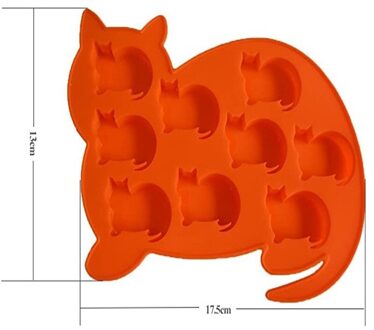 Kat Ice Tray Siliconen Mal Diy Cartoon Pet Ice Cube Food Grade Silicone Mold Zeep Maken Levert Resin Moulds Fondant gereedschap Donker Kaki