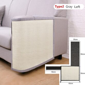 Kat Kitten Krasraad Sisal Scratcher Mat Kat Speelgoed Voet Stoel Krassen Onzichtbare Nagel Post Levert Meubelen Beschermen Pad 2 grijs L