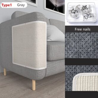 Kat Kitten Krasraad Sisal Scratcher Mat Kat Speelgoed Voet Stoel Krassen Onzichtbare Nagel Post Levert Meubelen Beschermen Pad Type1 grijs