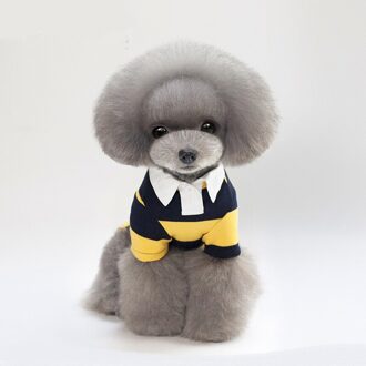 Kat Kleding Zomer Jurk Fun Huisdier Streep T-shirt Teddybeer Schnauzer Kleding S / Paars