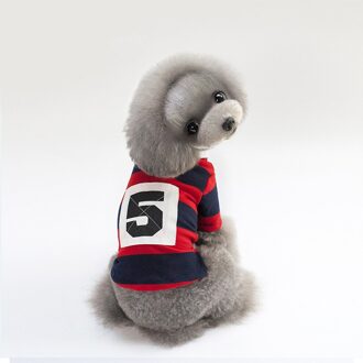 Kat Kleding Zomer Jurk Fun Huisdier Streep T-shirt Teddybeer Schnauzer Kleding S / wit