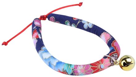Kat Kraag Met Bel Hanger Verstelbare Cartoon Huisdier Bel Hanger Kraag Leuke Ketting Kraag Kleine Kat #0211y10 Blauw / L