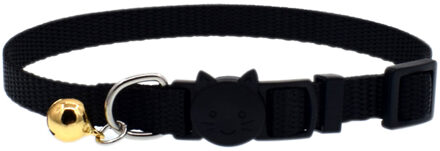 Kat Kraag Met Bel Veiligheid Gesp Kitten Kleine Honden Katten Verstelbare Nylon Halsbanden Dierbenodigdheden FOU99 zwart