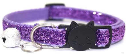 Kat Kraag Met Bell Breakaway Mode Verstelbare Kitten Kat Sequin Kraag Gato Antiahogo Kat Accessoires Katten Halsband paars