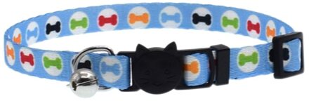 Kat Kraag Met Bell Veiligheid Gesp Verstelbare Kitten Kleine Honden Katten Afdrukken Kragen Dierbenodigdheden HVR88 lucht blauw