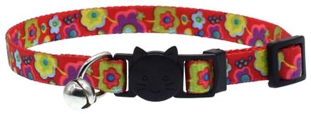 Kat Kraag Met Bell Veiligheid Gesp Verstelbare Kitten Kleine Honden Katten Afdrukken Kragen Dierbenodigdheden HVR88 rood