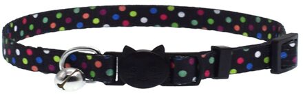 Kat Kraag Met Bell Veiligheid Gesp Verstelbare Kitten Kleine Honden Katten Afdrukken Kragen Dierbenodigdheden HVR88 zwart