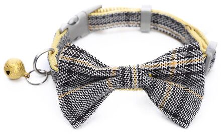 Kat Kraag Polyester Materiaal 5 Kleuren Huisdier Kraag Met Bel Met Strik Zachte Materiaal Kleuren Huisdier Product Kleine Hond kraag geel