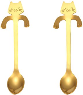 Kat Lepel Korte Handvat Lepels Bestek Koffie Drinken Gereedschap Keuken Gadge Snack Scoop Ijs Mini Lepels Servies