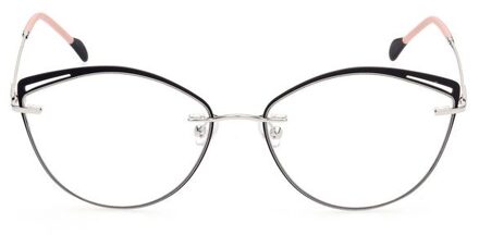 Kat-Oog Bril Zilveren Frame Zwart