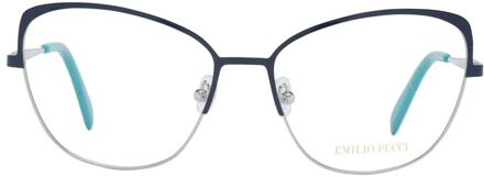 Kat-Oog Metaal Frame Bril Donkerblauw - One Size