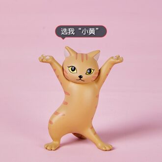 Kat Pen Houder Betoverende Kat Pen Houder Kat Pen Houder Lift Pen Kat Pen Houder Creatieve Decoratie Capsule Toy Leuke Kitten geel