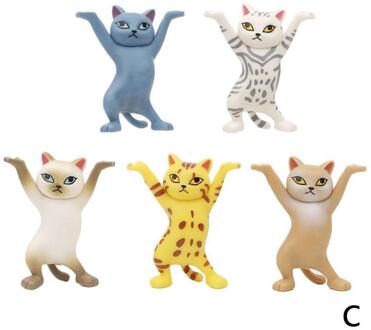 Kat Pen Houder Draadloze Oortelefoon Houder Woondecoratie Dier Thuis Auto Speelgoed Decoratie Poppen Draadloze Houder Standbeeld Headset D9D7 Licht Geel