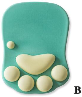 Kat Poot Muismat Met Polssteun Cartoon Leuke Katten Polssteun Muis Kussen Rest Comfort Mode Aaien Poot Siliconen zachte N8J5 groen