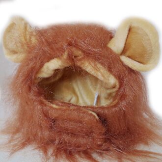 Kat Puppy Hoofddeksels Accessoires Huisdier Imitatie Leeuw Pruik Accessoires Voor Katten En Puppy Te Dress Up Interactieve Hoofdtooi Levert bruin rood