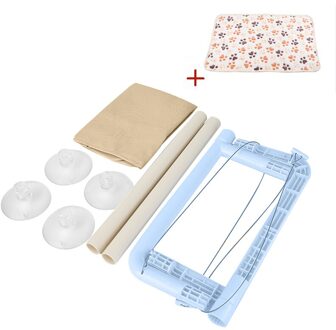 Kat Rusten Seat Baars Venster Hangmat Huisdier Opknoping Slapen Bedden Mount Huisdier Kat Hangmat Comfortabele Katten Huisdier Bed Lager 20kg khaki en blanket