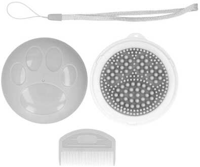 Kat Schoon Tool Multifunctionele Honden En Katten Dubbelzijdig Hoofd Massage Borstel Pet Grooming Tool Abs Tpe kam Kat Levert Grijs