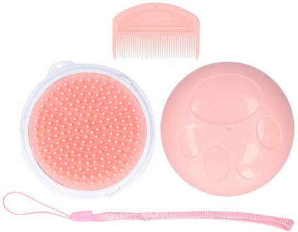 Kat Schoon Tool Multifunctionele Honden En Katten Dubbelzijdig Hoofd Massage Borstel Pet Grooming Tool Abs Tpe kam Kat Levert Roze