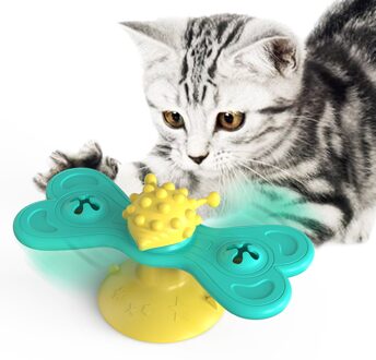 Kat Speelgoed Dat Kan Absorberen Creativiteit En Plezier, Kattenkruid Windmolens, Aat Speelgoed, Kat Kiezen, huisdier Educatief Speelgoed blauw fan blades
