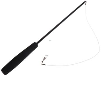 Kat Speelgoed Pluche Stok Stretch Kitten Hond Teaser Fun Play Wand Interactieve Draad zwart