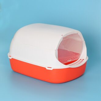 Kat Toliet Huisdier Totaal Gesloten Lade Met Scoop Plastic Cleaning Zand Doos Kattenbakvulling Ondersteek Wastafel Levert oranje wit