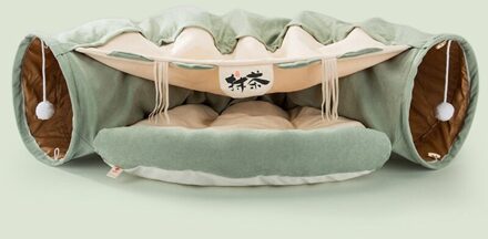 Kat Tunnel Bed Met Mat Inklapbare 2 Way Tube Met Krassen Bal Interactieve Spelen Speelgoed Kat Hideout Huis Voor Kat puppy Kitten 1