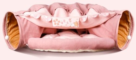 Kat Tunnel Bed Met Mat Inklapbare 2 Way Tube Met Krassen Bal Interactieve Spelen Speelgoed Kat Hideout Huis Voor Kat puppy Kitten 3