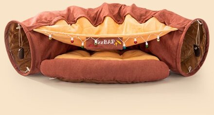 Kat Tunnel Bed Met Mat Inklapbare 2 Way Tube Met Krassen Bal Interactieve Spelen Speelgoed Kat Hideout Huis Voor Kat puppy Kitten