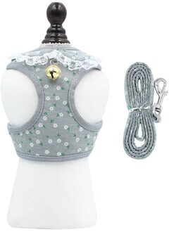 Kat Vest Harness En Leash Set Roze Harnas Voor Kleine Middelgrote Hond Kat Pet Verstelbare Zachte Kat Harnas grijs / S