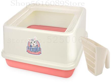 Kat Zand Pot Semi-Gesloten Kattenbak Top-In Open Hoek Kat Zand Pot Anti-Splash Huisdier producten