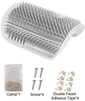 Kat Zelf Groomer Borstel Pet Self Grooming Katten Borstel Hoek Massage Ontharing Kam Borstel Voor Kat Hond Gezicht Met een Kriebelend Kam grijs / L (8.5 x 15.4cm)