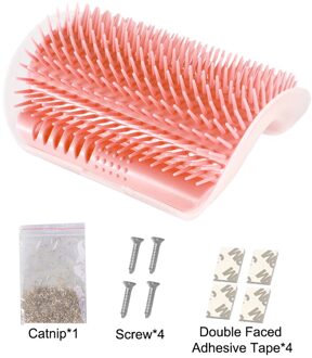 Kat Zelf Groomer Borstel Pet Self Grooming Katten Borstel Hoek Massage Ontharing Kam Borstel Voor Kat Hond Gezicht Met een Kriebelend Kam roze / M (8.5 x 13cm)