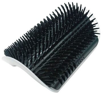 Kat Zelf Groomer Kam Borstel Pet Wrijven Gezicht Kietelen Massage Apparaat Met Catnip Ontharing Kam Voor Kat Hond Pet grooming Supplies zwart