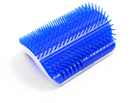Kat Zelf Grooming Haar Accessorie Met Catnip Hoek Gezicht Kietelen Ontharing Massage Borstel Kam En Pet Hond Kat Grooming handschoen blauw-rechtsaf hand
