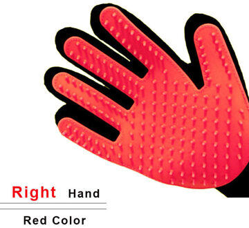 Kat Zelf Grooming Haar Accessorie Met Catnip Hoek Gezicht Kietelen Ontharing Massage Borstel Kam En Pet Hond Kat Grooming handschoen rood-rechtsaf hand