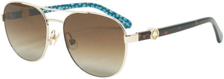 Kate Spade bruine lens gouden Havana zonnebril - maat Zwart