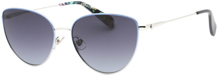 Kate Spade Hailey/G/S donkergrijze SF-lens zilveren zonnebril met blauw detail - One Size