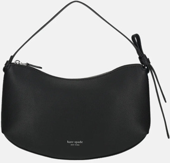 Kate Spade Loop schoudertas pebbled leather black Zwart