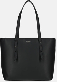 Kate Spade Zipper tote shopper fine grain leather black Zwart