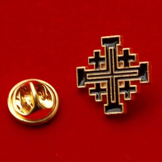 Katholieke Christian Jeruzalem Kruis Broche Badge Religieuze Sieraden Articulos Religiosos Catolico Kerk Halo zwart