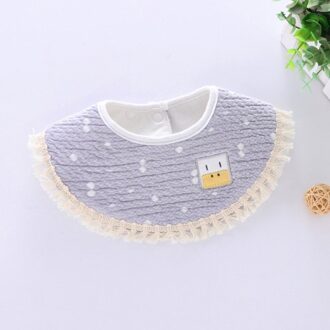 Katoen 360 Graden Ronde Slabbetje Continental Baby Speeksel Handdoek Burp Doek Mode Gewatteerde Peuter Eten Waterdichte Bib Grijs